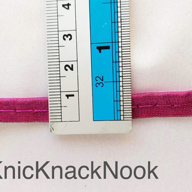 2mm Flanged Insertion Piping on 9mm Band, Mulberry Art Silk Fabric Trim, Cord piping Trim